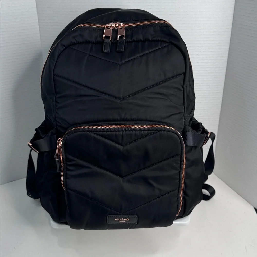 Storksak Quilted Hero Black Diaper Backpack-NWOT